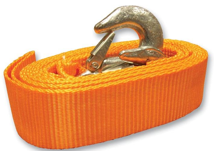 Trailer Winch Strap With Hook - 7.5m x 50mm